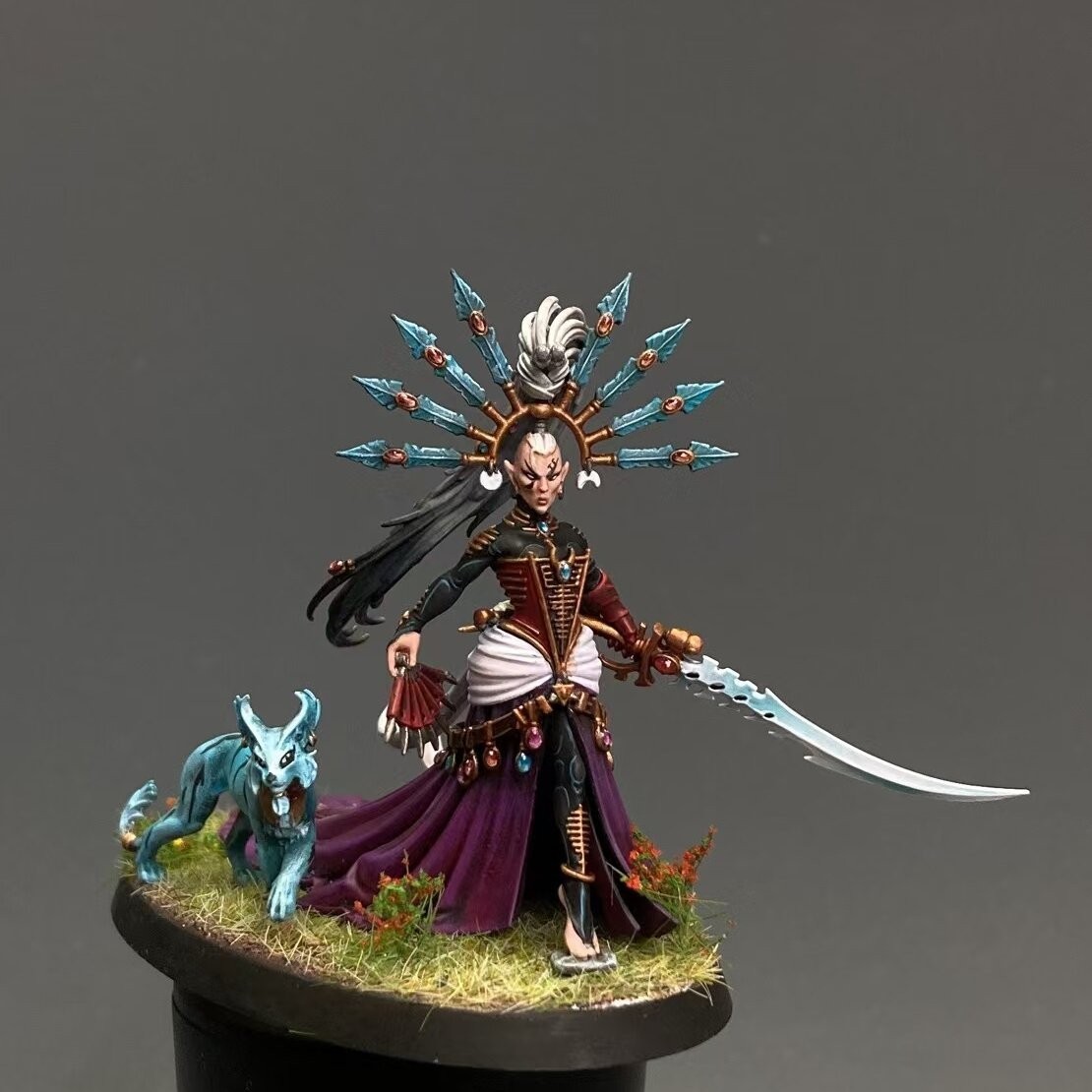 Painted Aeldari Yvraine Warhammer 40k Tabletop Collectible Miniature Commission