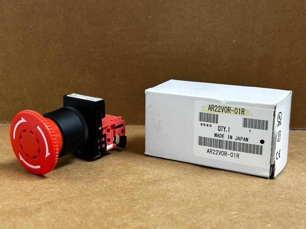 AR22V0R-01R PB MUSH 22mm PLAS RED N.C. TWST-REL 40mm HEAD PLAS BEZEL