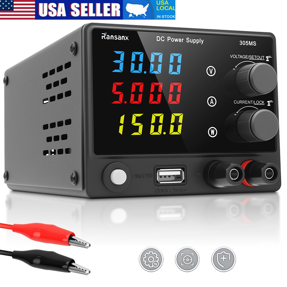 DC Power Supply Variable 30V 5A Adjustable DC Regulated Lab Bench Power Supply