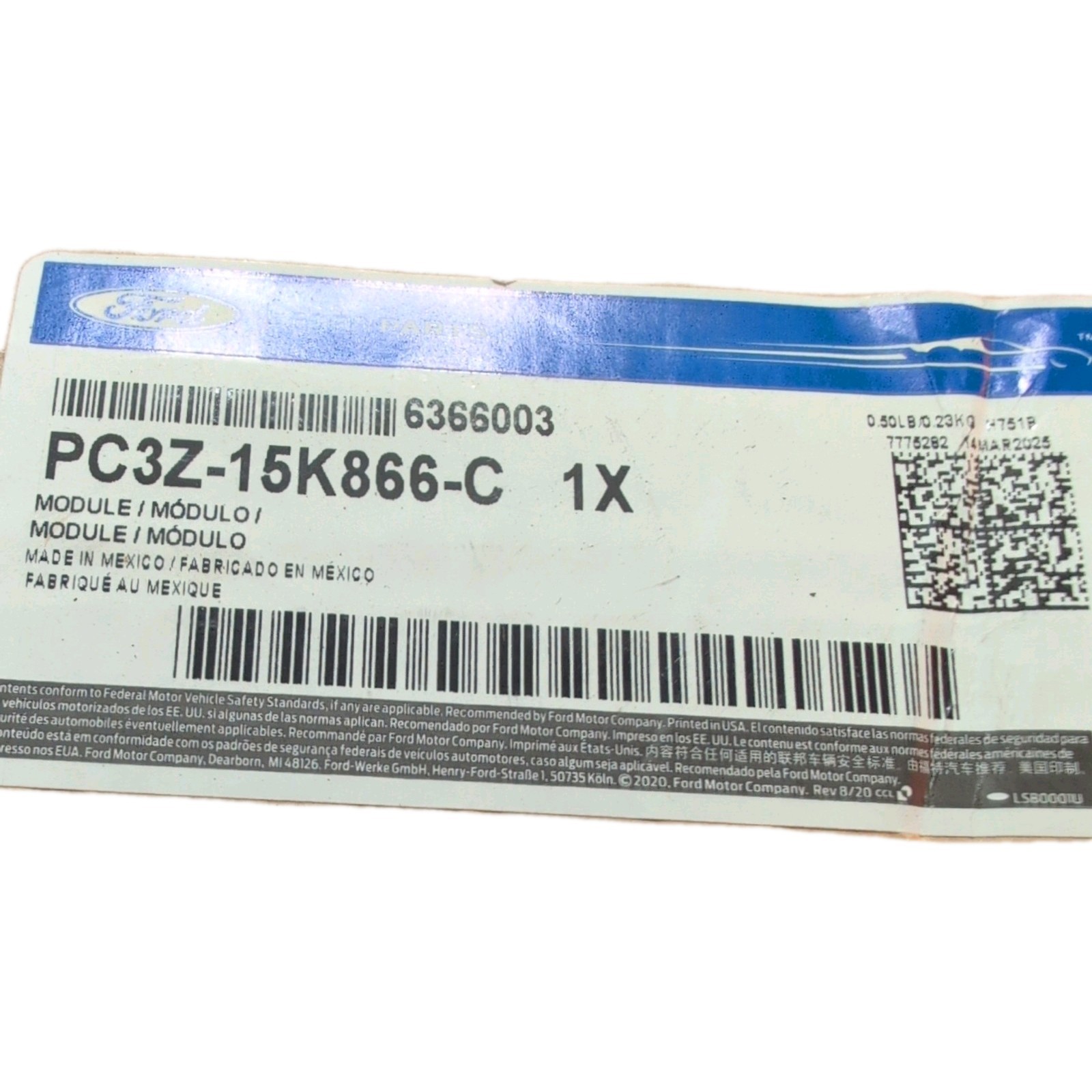 Genuine Ford Parking Aid Control Module PC3Z-15K866-C Tailgate Superduty