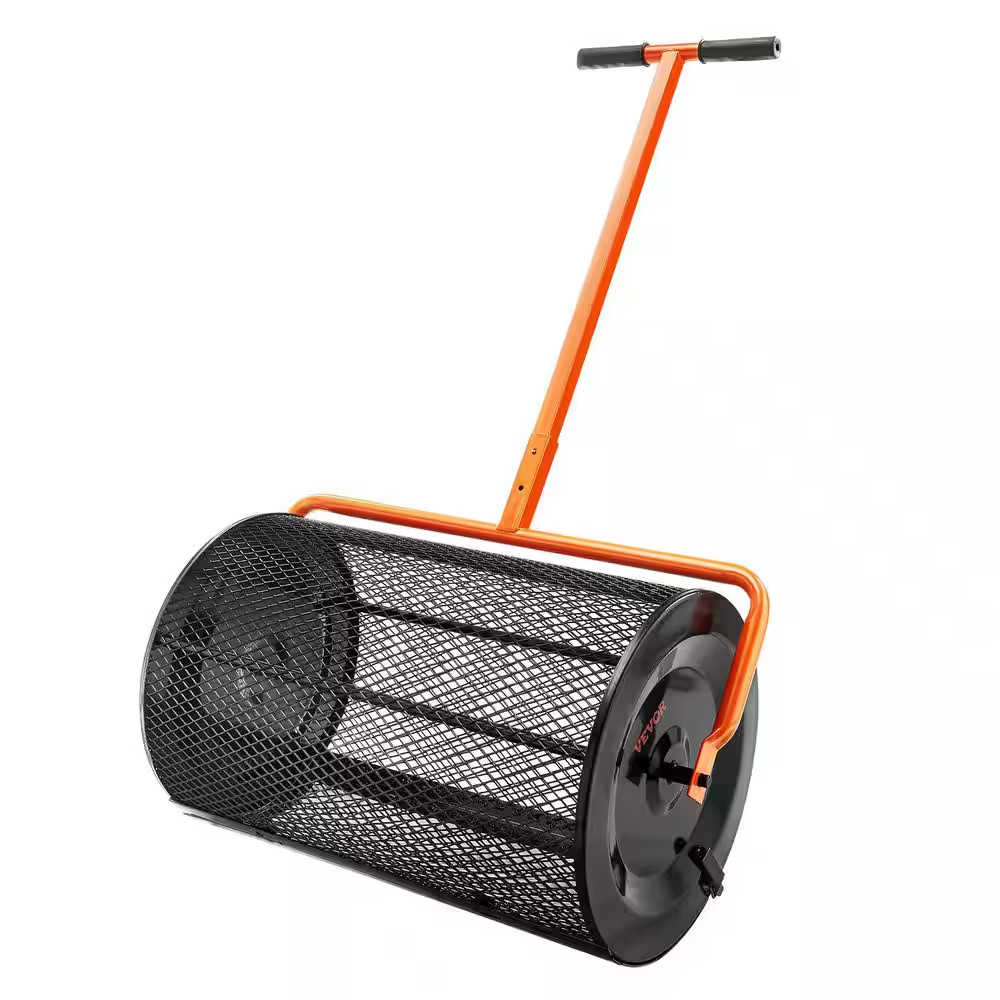 Compost Spreader, 24.4-25.6 In. Height Adjustable Handle, 24 In. Wide, Lawn and