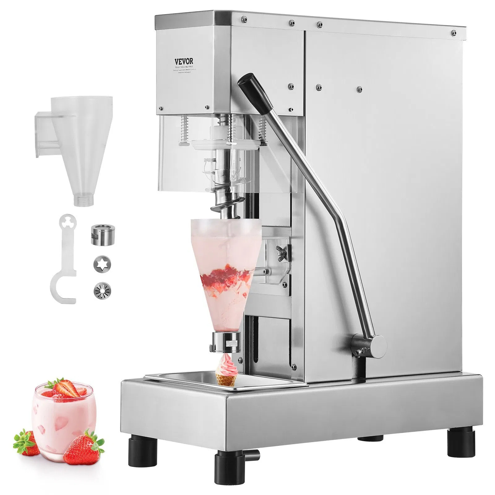 Ice Cream Blender, 750W High-Speed Ice Cream Maker Mixer Stir Machine 1740RPM, 3