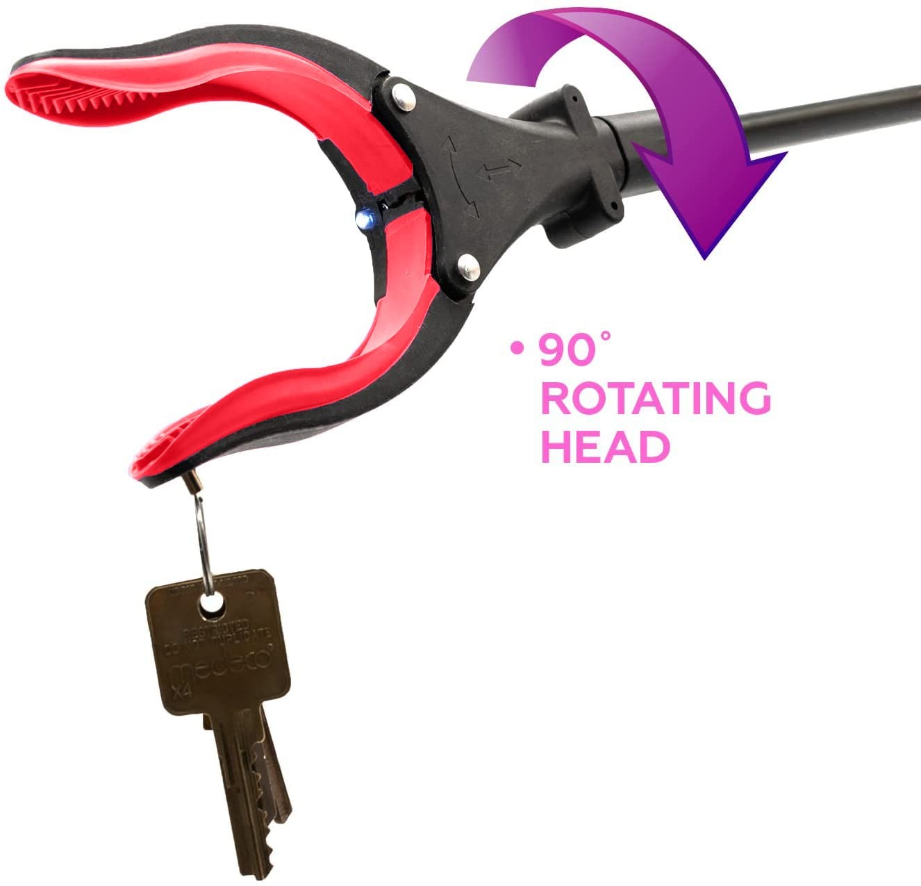 Grabber Tool 19" Aluminum Magnetic Claw with LED Light, Lightweight Foldable ...