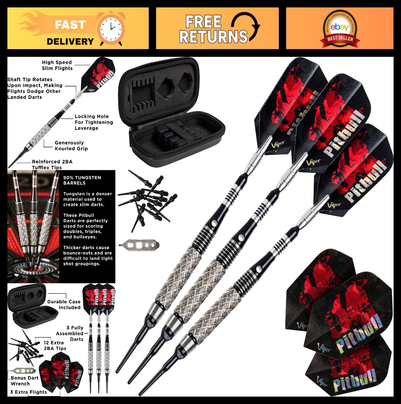 90% Tungsten Soft Tip Dart Set - 18g, Precision Darts for Ultimate Performance