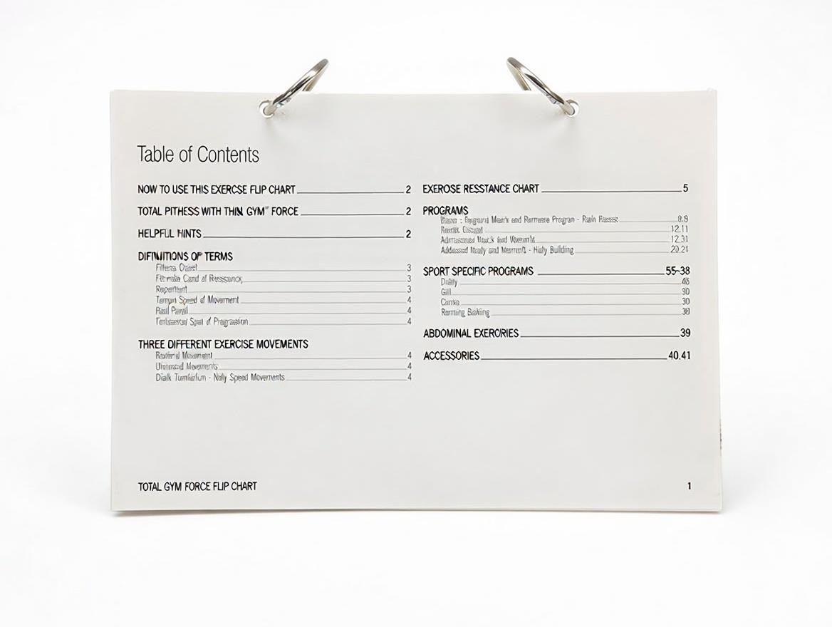 Total Gym Force Flip Chart