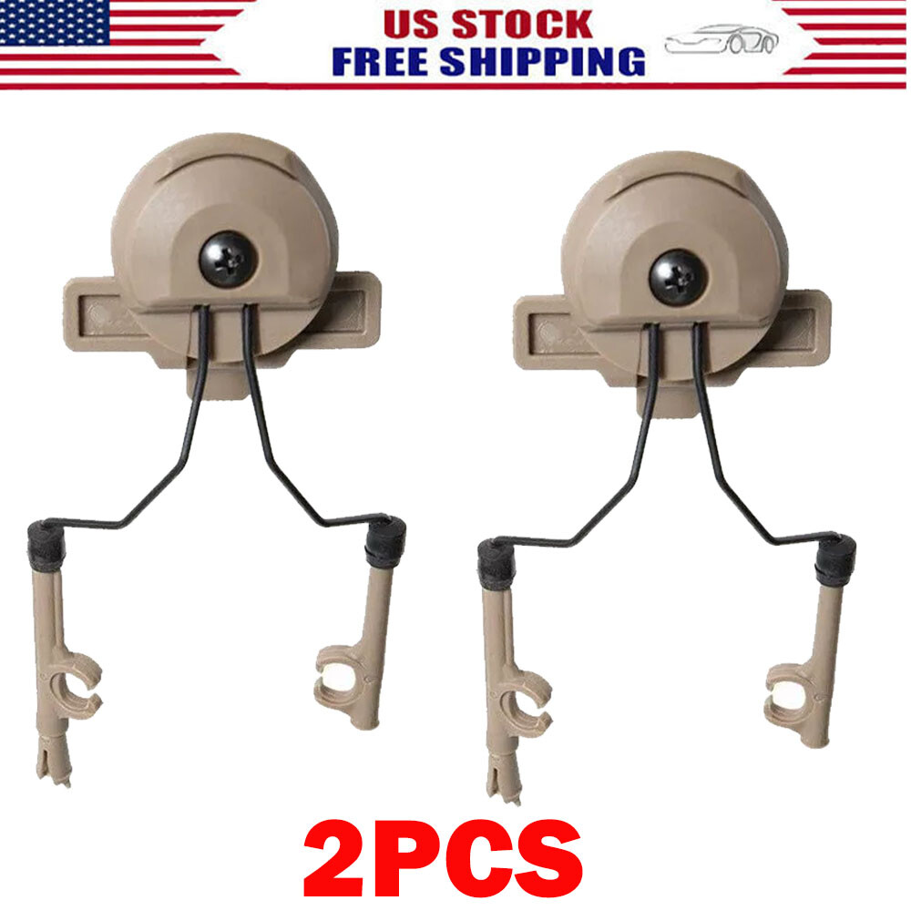 2X Brown Helmet Adapters For Peltor Comtac Team Wendy 3.0 Rail Headset USA