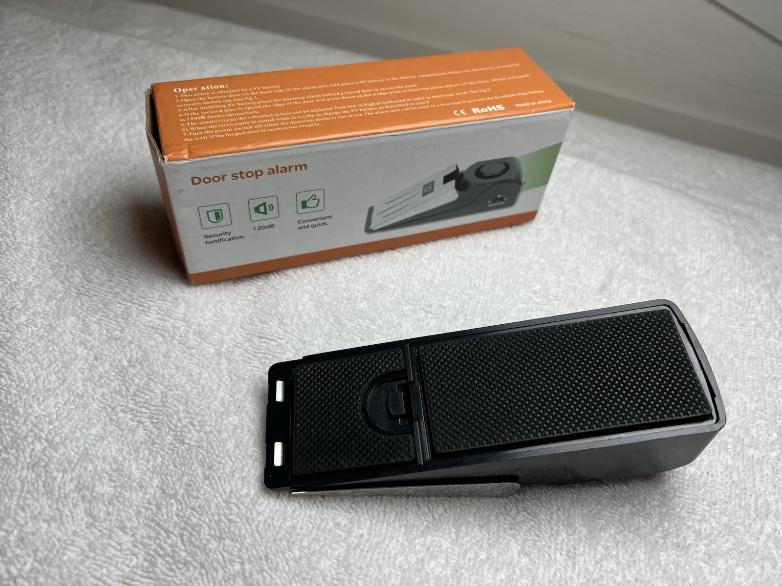 RoHS Door Stopper Alarm 120 Db Loud Travelling Doorstop Home Apartment Hotel