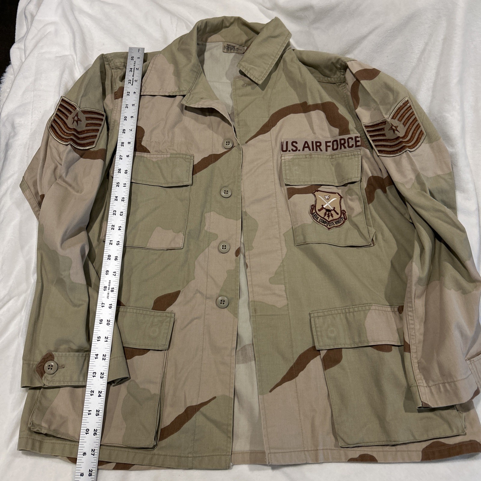 USAF DCU Desert Camo Combat Jacket Shirt Med Reg 8415-01-327-5308 4404th Wing