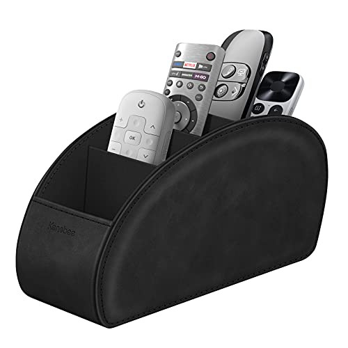 Remote Control Holder with 5 Compartments, E Anti-slip Desktop Caddy Storage