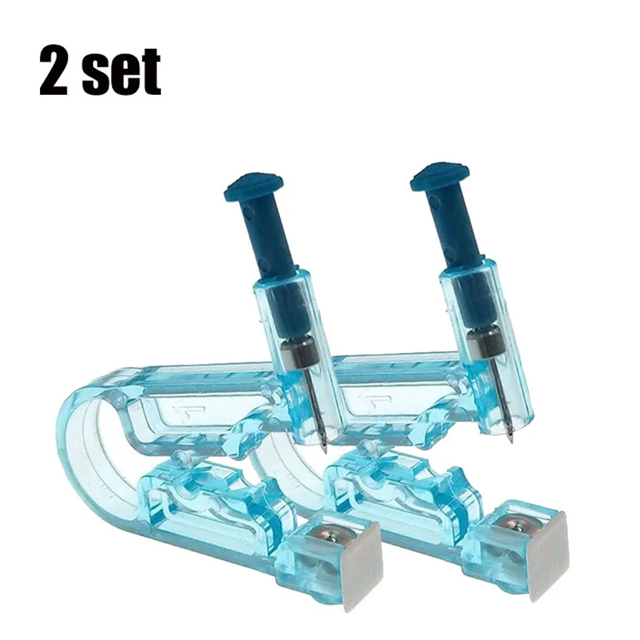2Pcs No Pain Piercer Tool Machine Stud Jewelry Disposable Sterile Ear Piercing