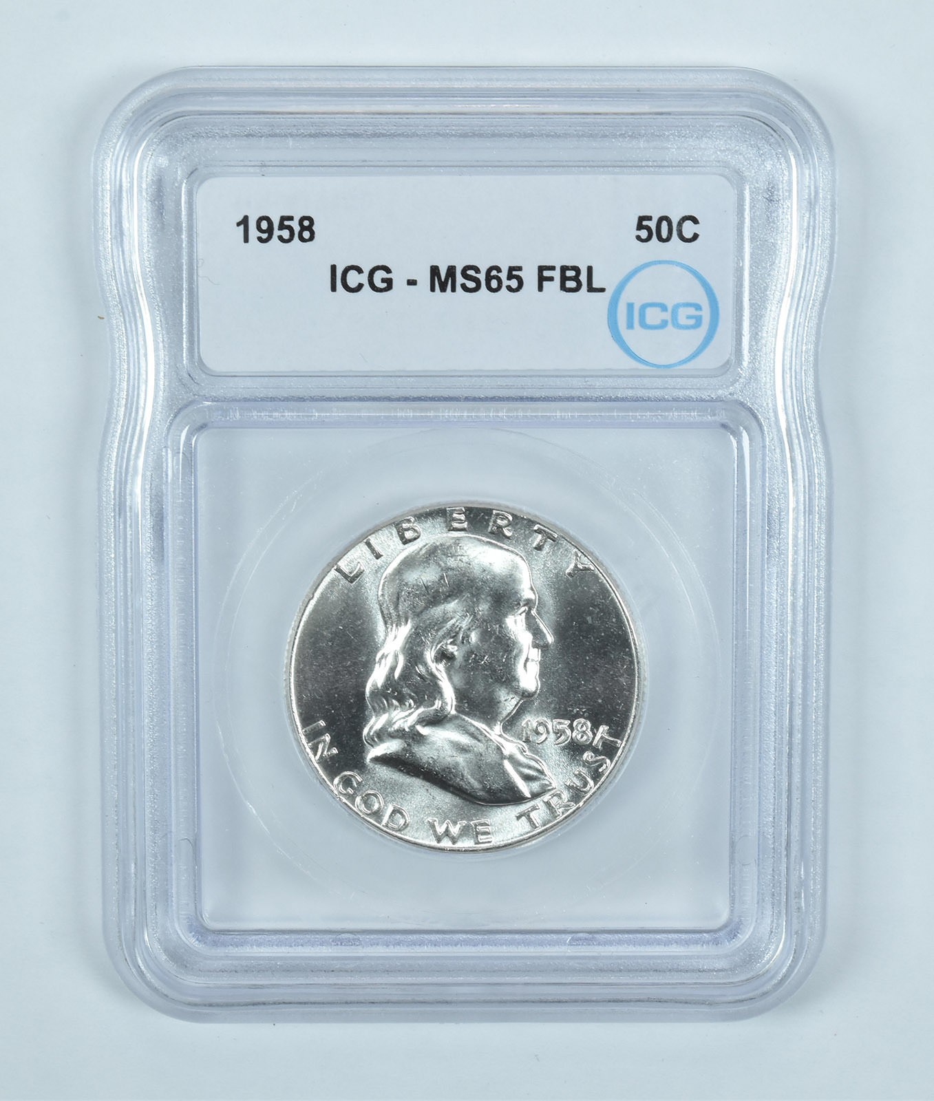 1958 Franklin Half Dollar MS65 FBL ICG