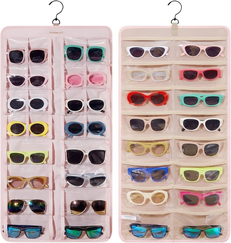 BAGSMART Hanging Sunglasses Organizer, 32 Slot Eyeglasses Holder w/ Hook