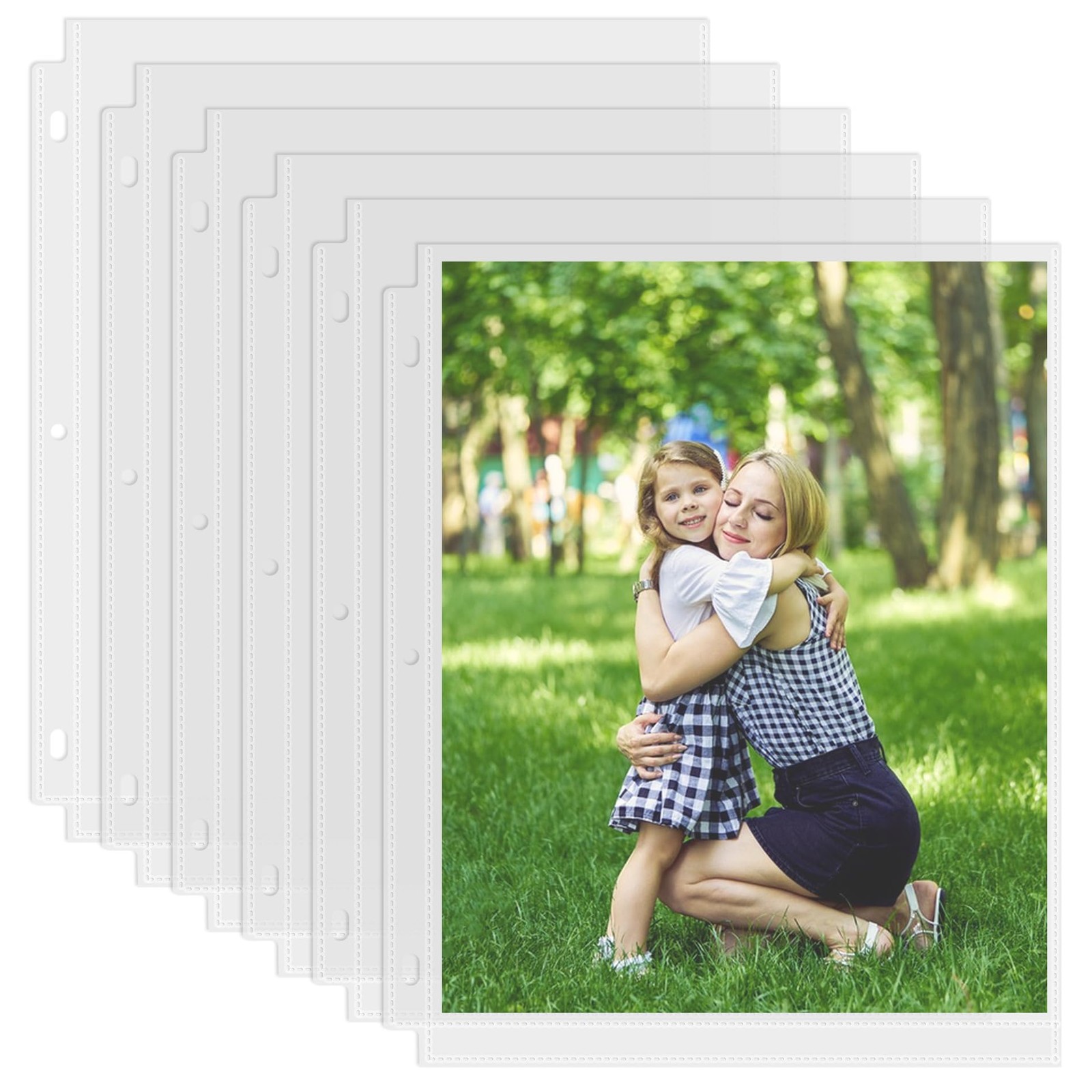 Aegero 50 Pack 8 x 10 Photo Sleeves for 3 Ring 8x10inch-1pocket, Clear