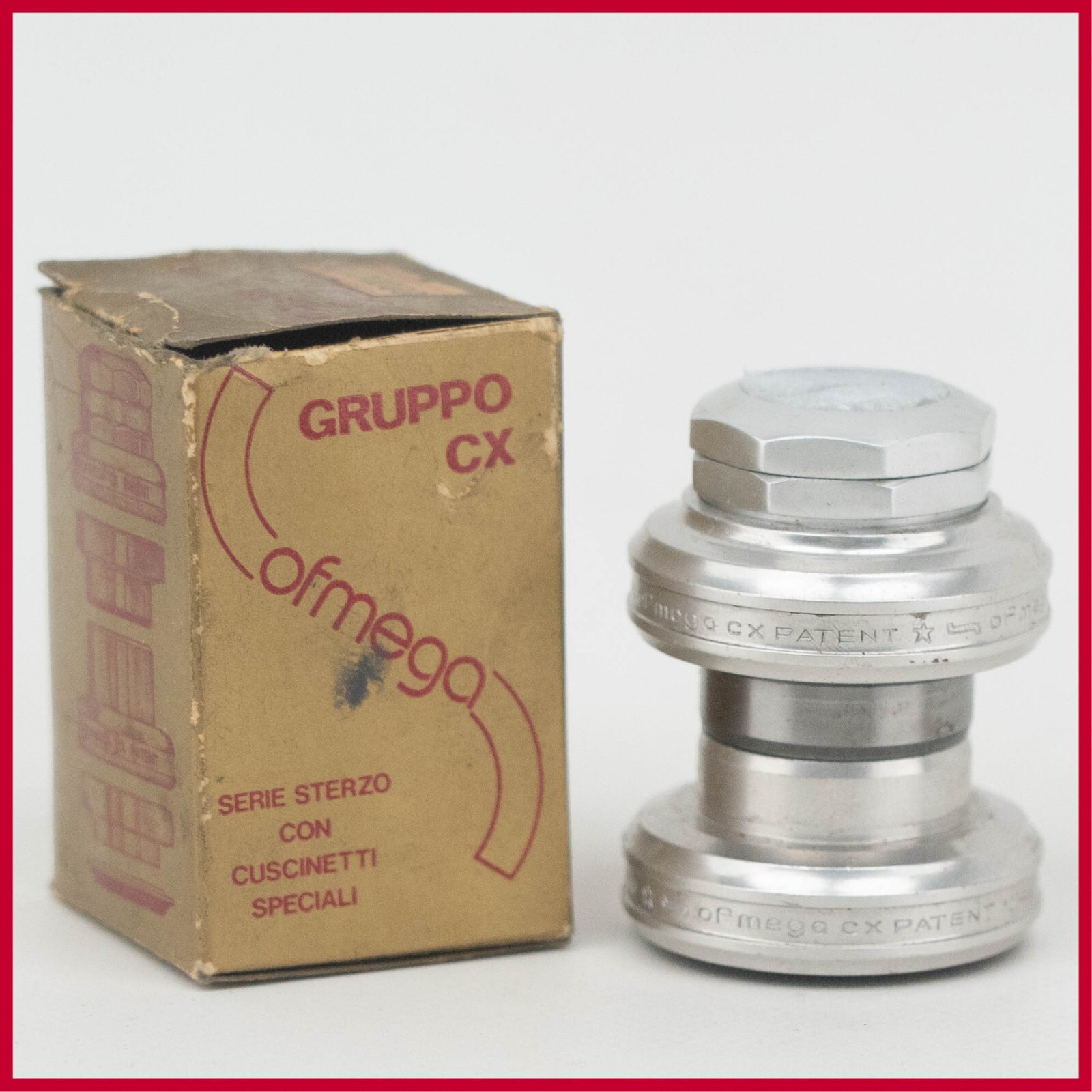 NOS OFMEGA CX 1" INCH HEADSET VINTAGE THREADED THREAD OLD STEEL ALUMINIUM SEALED