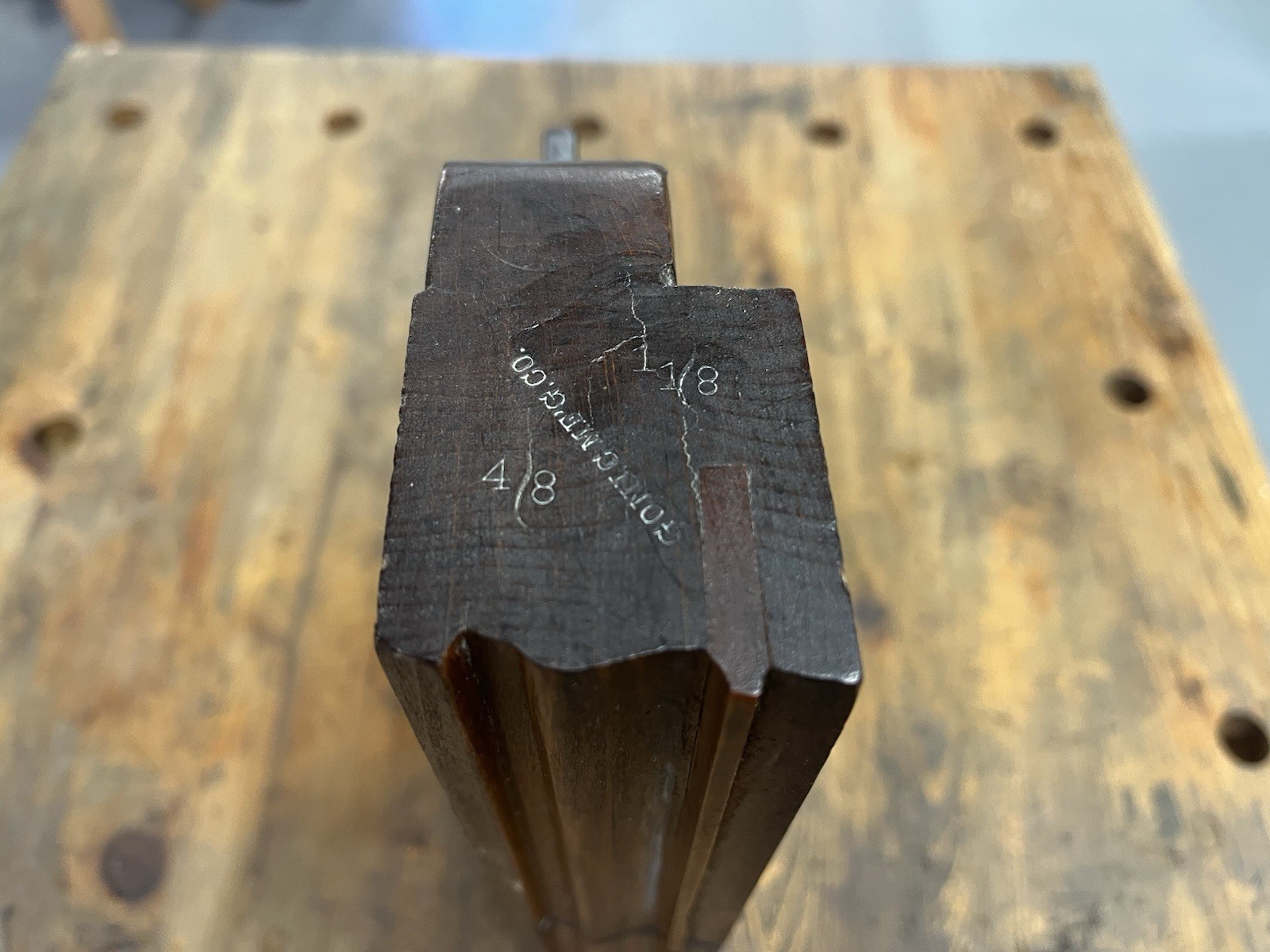 J. Kellogg, Amherst MS, Boxed Complex Molding Plane