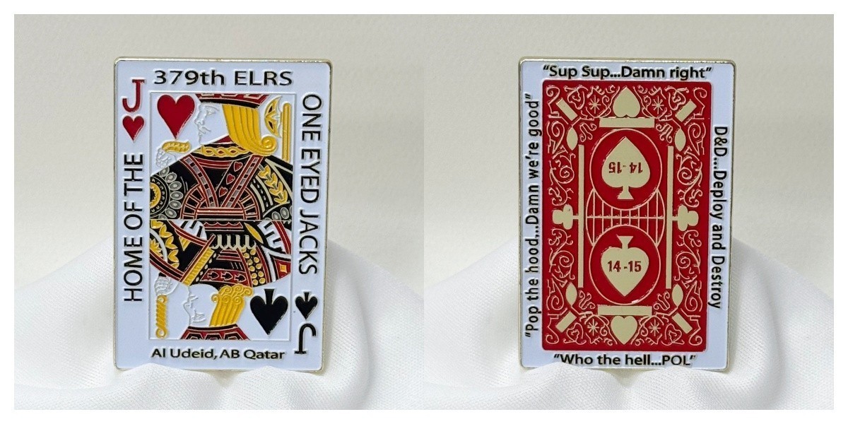 379th ELRS "One Eyed Jacks" Al Udeid AB Qatar Challenge Coin 2#6