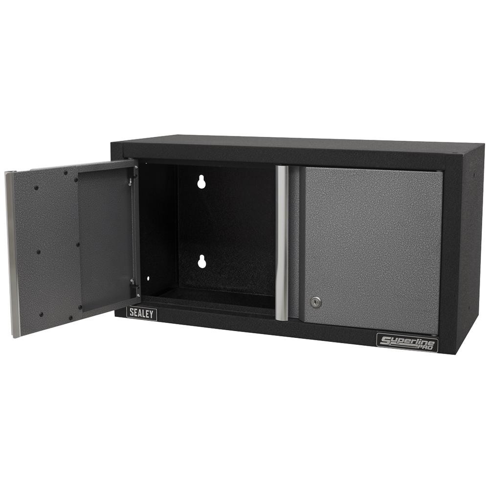 Sealey Superline Pro MSS 2 Door Modular Wall Cabinet Black / Grey