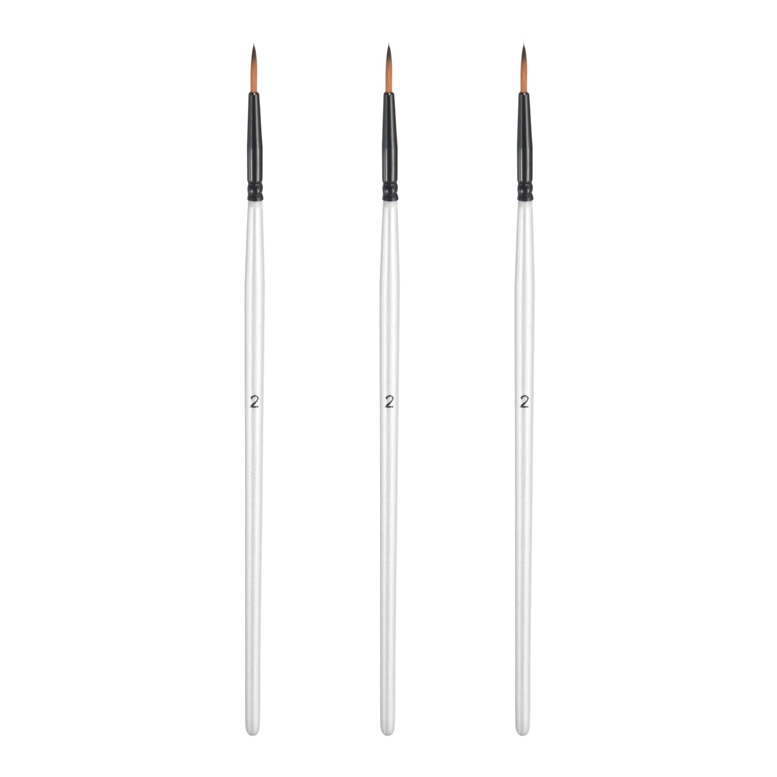 3Pcs Watercolor Brush, Watercolor Paint Brush, White Barrel, Size 2