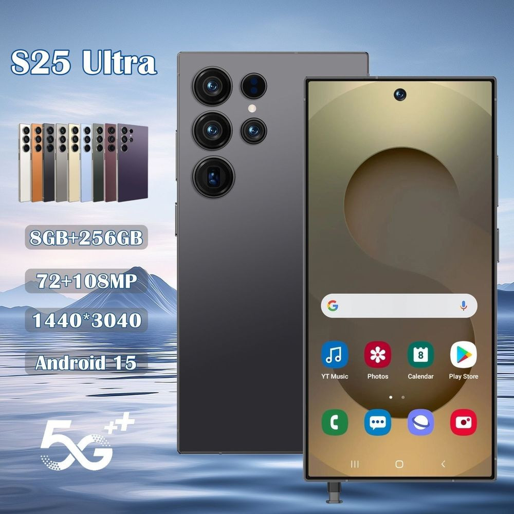 NEW S25 Ultra 5G Unlocked Smartphone 6.9" 8GB+256GB 8000mAh Android 15 Dual SIM