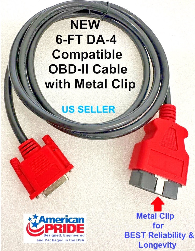 6FT OBDII OBD2 Cable Compatible with Snap on DA-4 for SOLUS EDGE Scanner EESC320