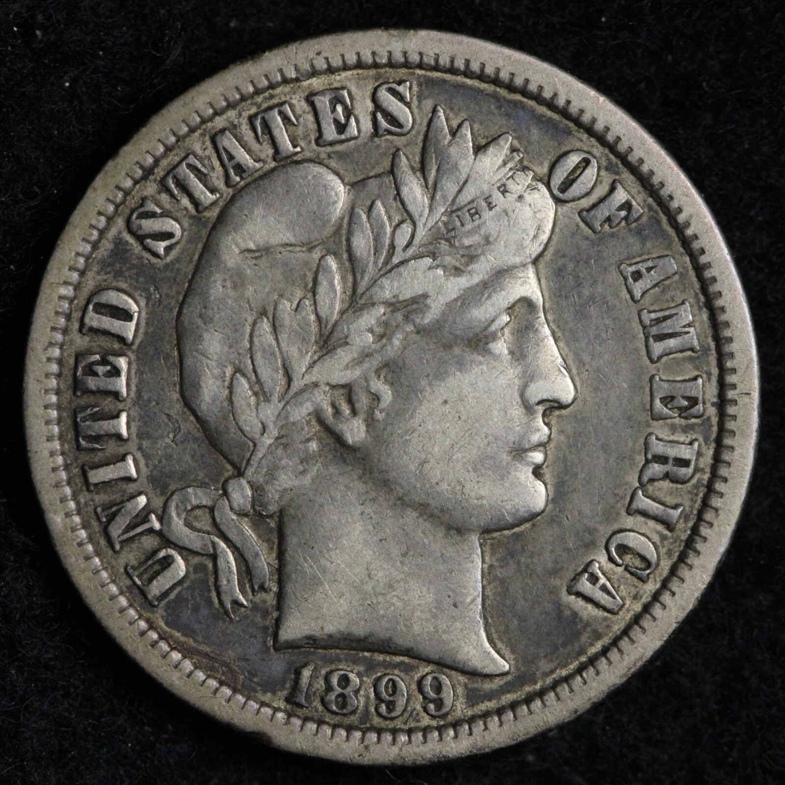 1899-O Barber Silver Dime XF+ E155 WRCAJ