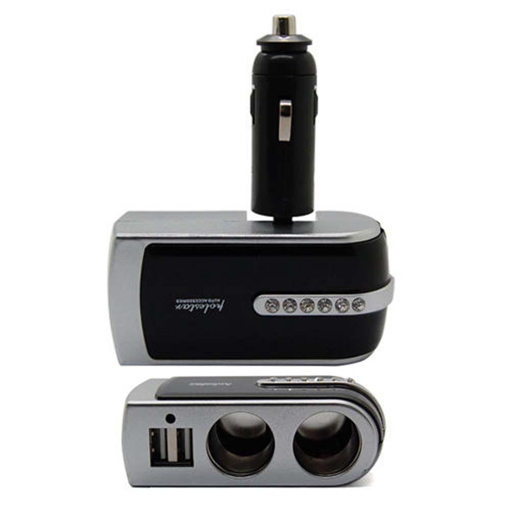 Dual Socket 2 Way USB Port Vehicle Charger CarLighter Splitter DC 12V