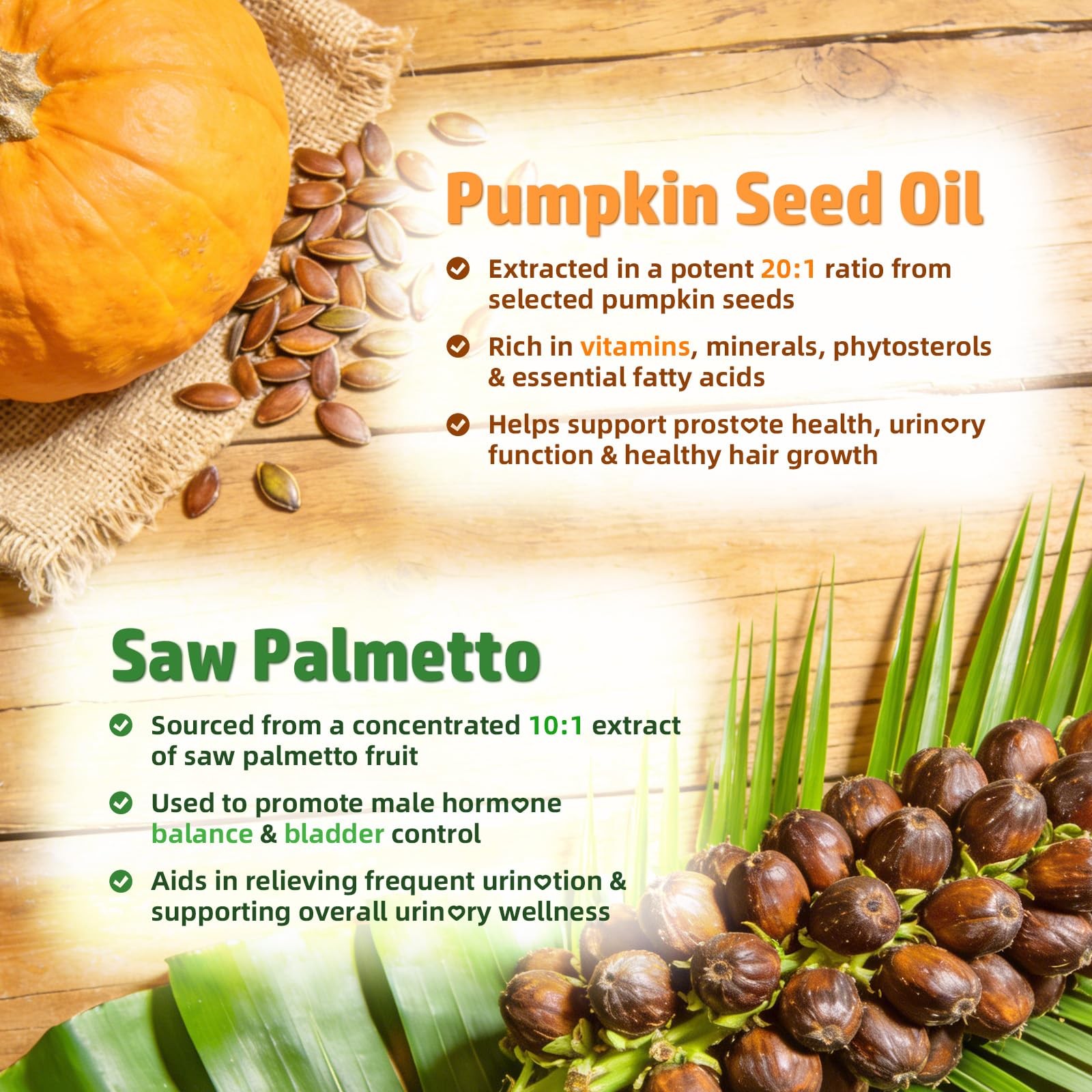 Pumpkin Seed Oil Gummies with Saw Palmetto, 60 Count (Pack of 1)