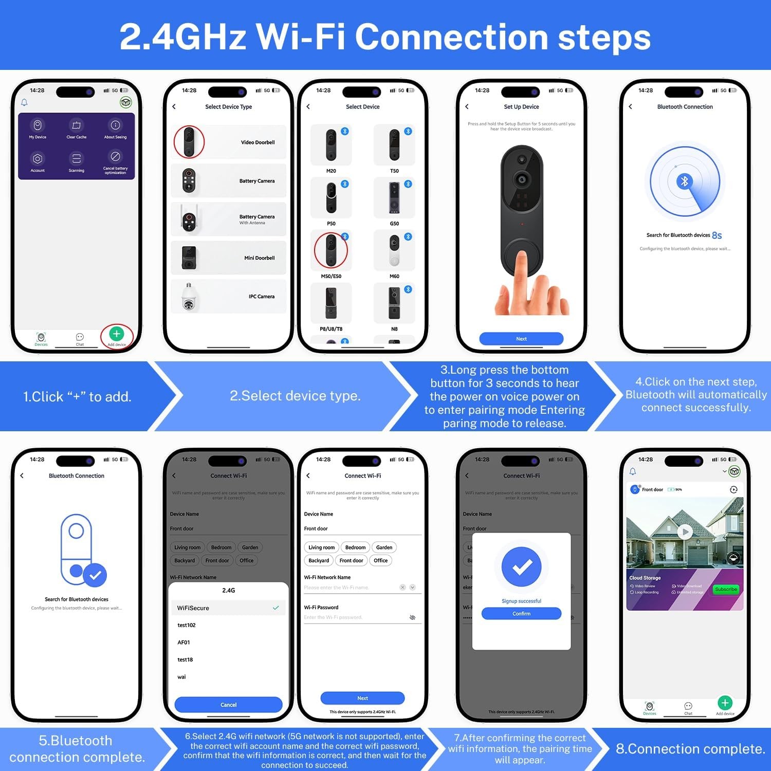 Smart Video Doorbell Camera Wireless, AI Human Detection and Instant Brown