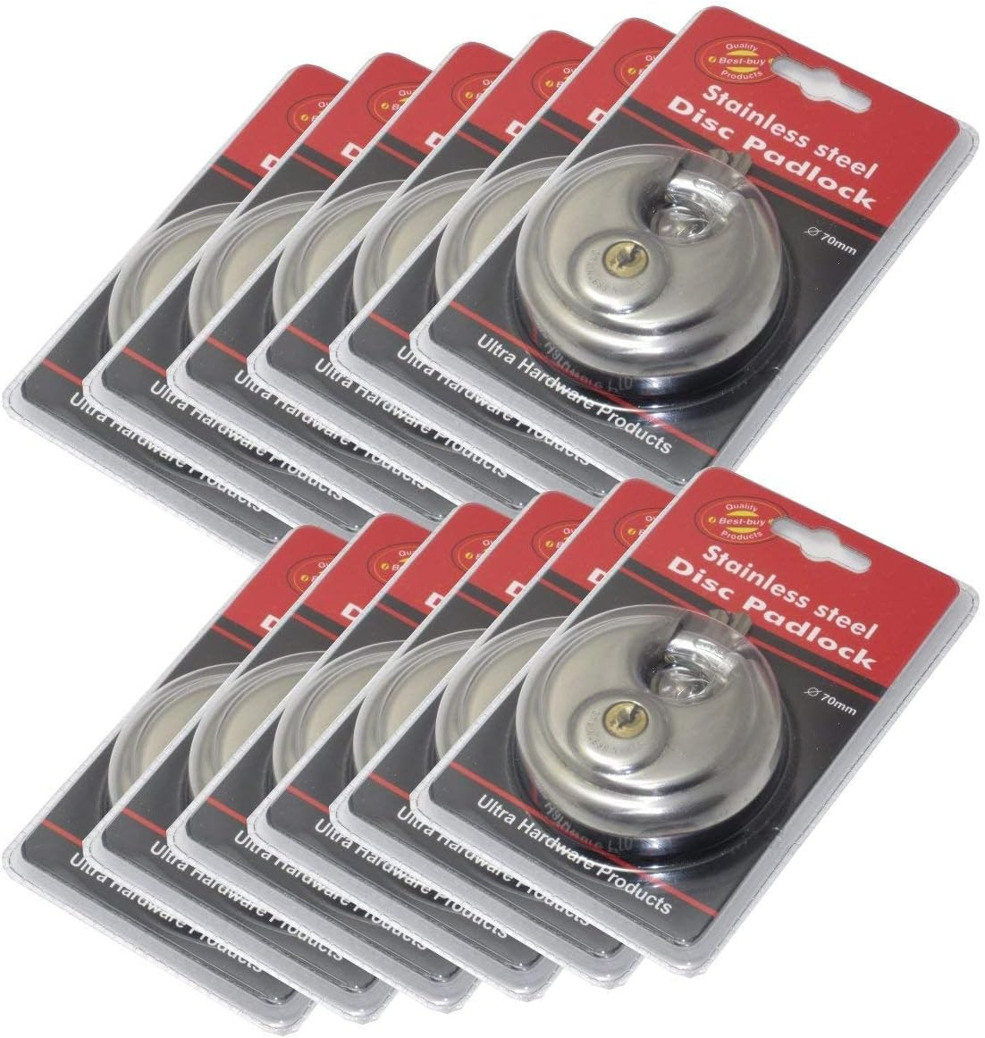 12Pcs candados redondos con arco protegido 2 75in acero inox trailer camion lot