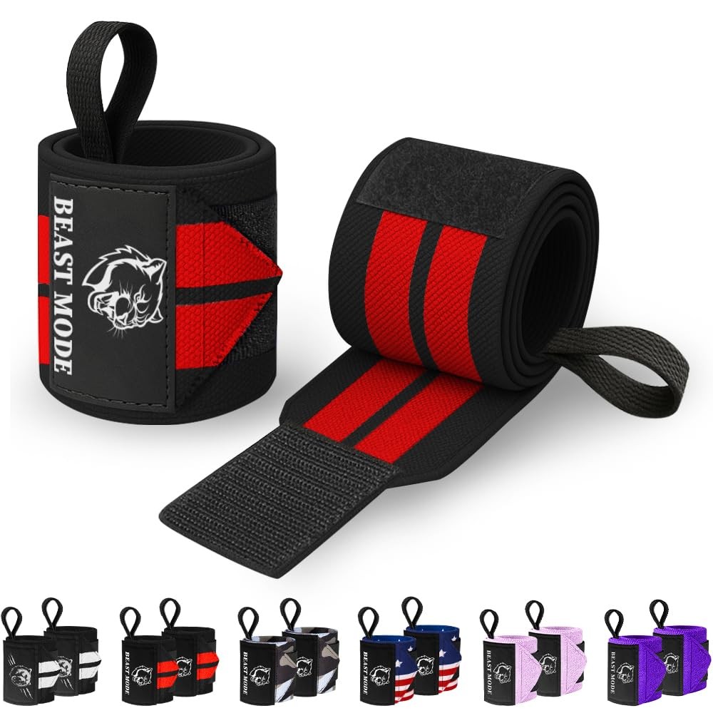 Weightlifting Wrist Wraps with Thumb Loop – HeavyDuty Support for Powerlifting