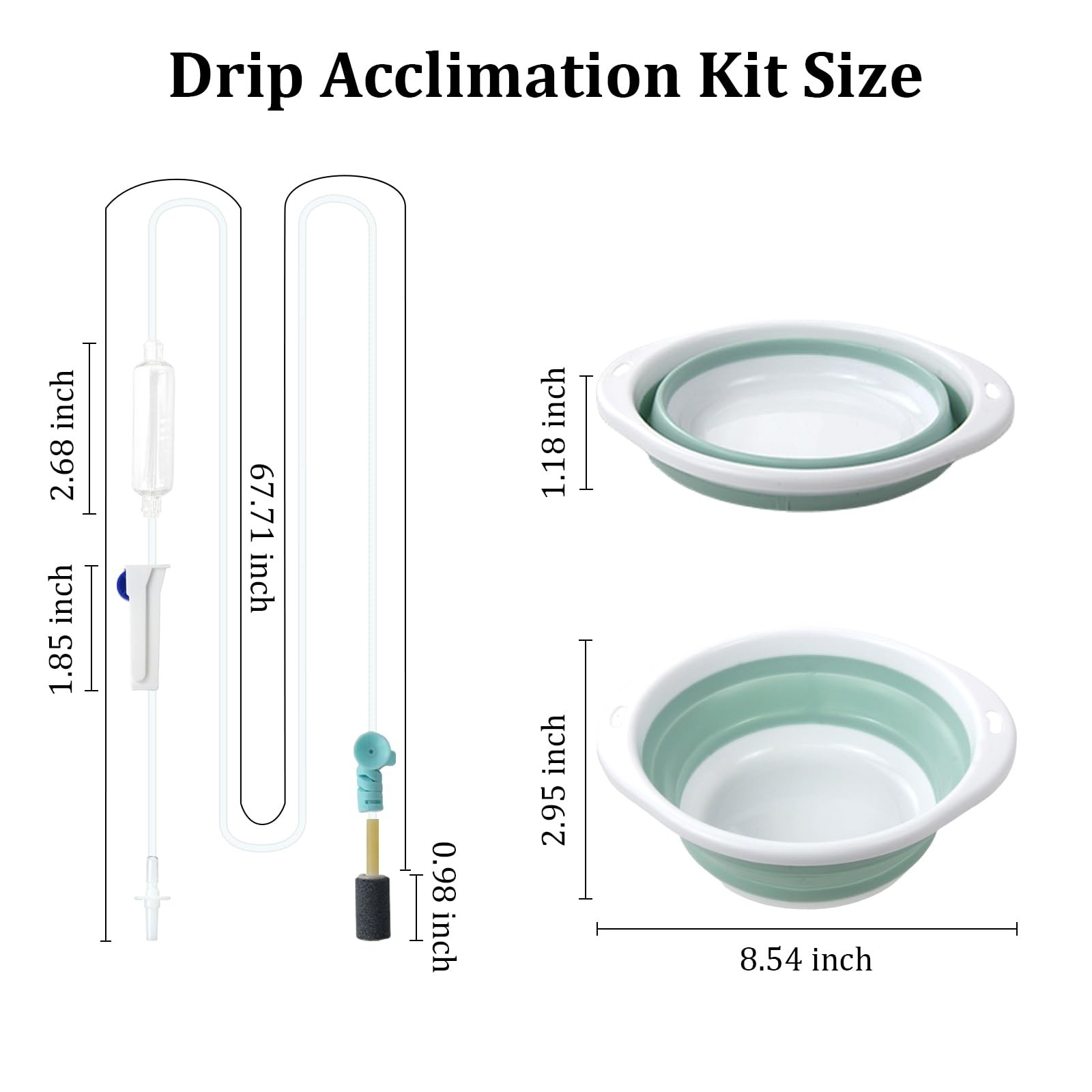 Drip Acclimation Kit with Foldable Fish Acclimation Box, Hose System for Safe...
