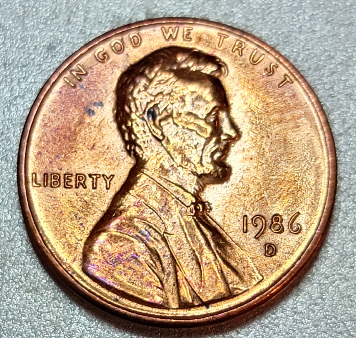 1986 D Lincoln Double Die Obverse And Reverse Error Penny