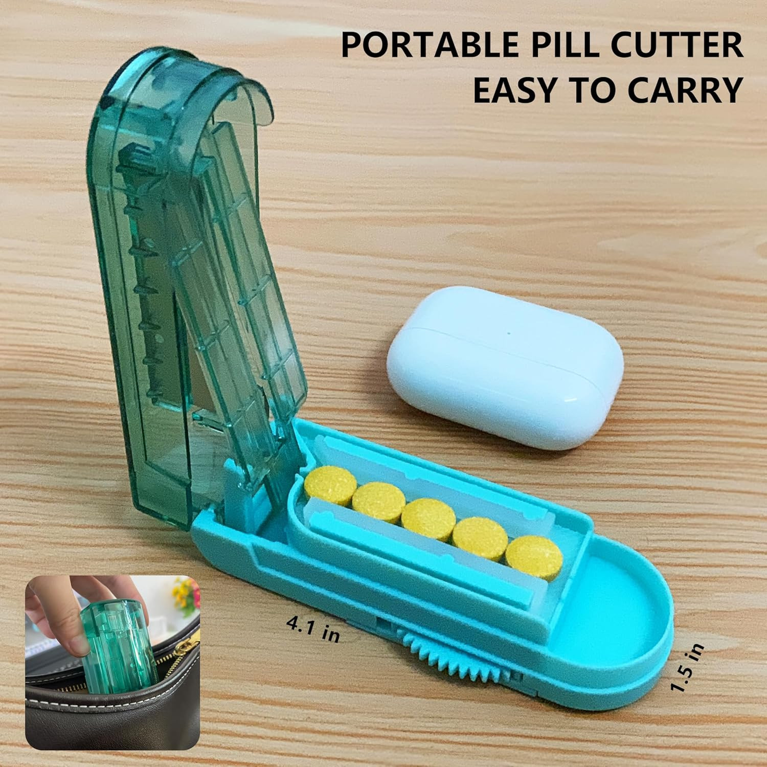 Pill Cutter Splitter for Small and Tiny Pills, Larger Pills. Adjustable Pill Spl