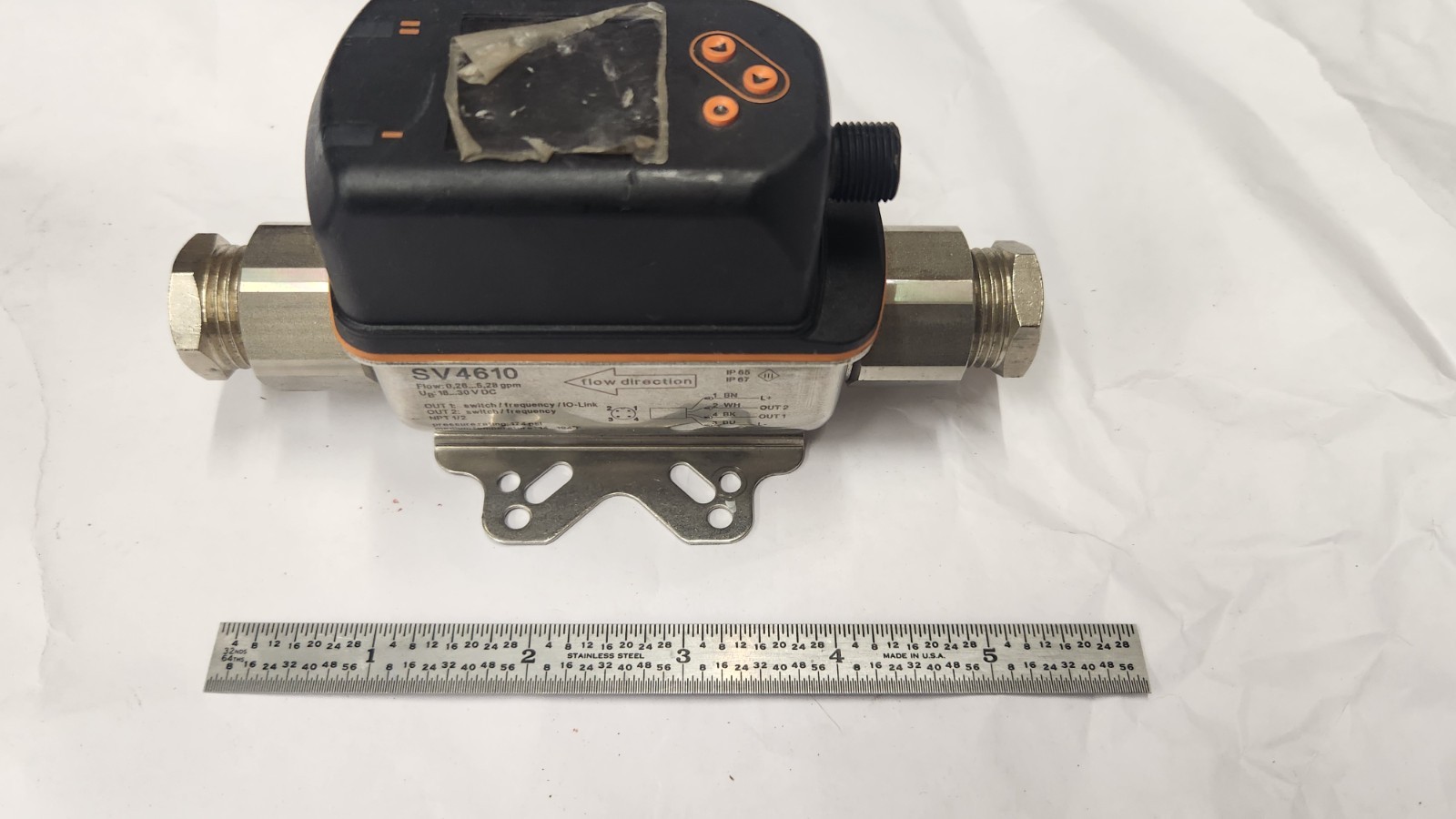 IFM SV4610 Vortex Flowmeter Sensor I/O Link Display & Bracket NEW SURPLUS