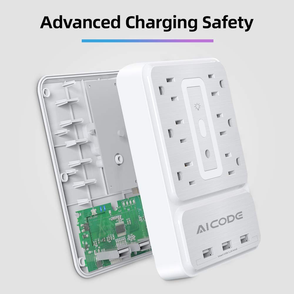 Socket Outlet Shelfwall Outlet Surge Protector6 Electrical Outlet Splitter With
