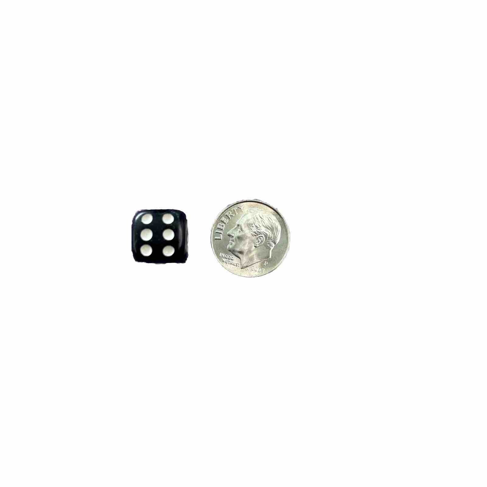 Mini Backgammon Moving Pieces + Dice. Black and White.