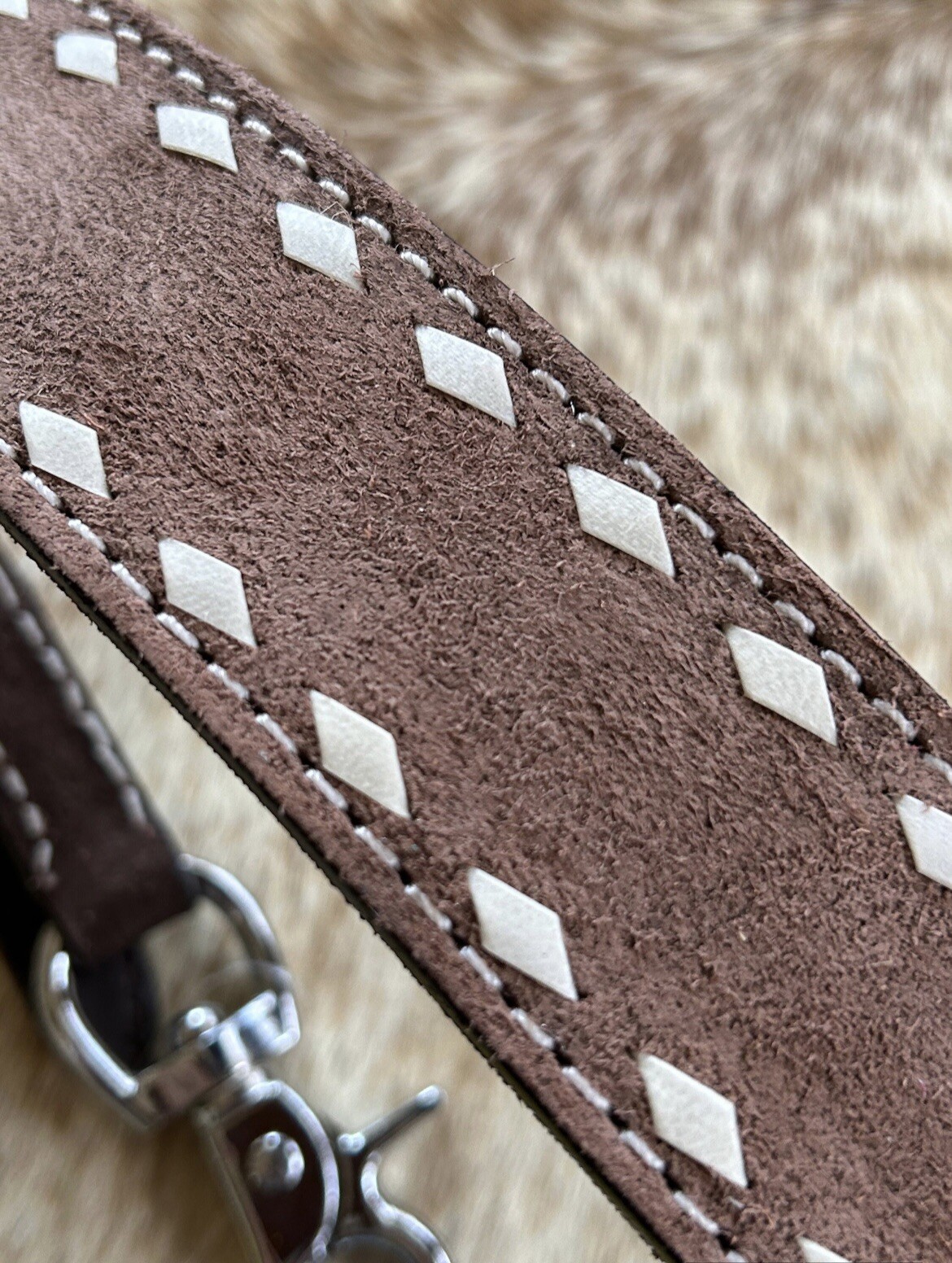 Genuine Natural Roughout Leather Western Wither Strap For Breast Collar