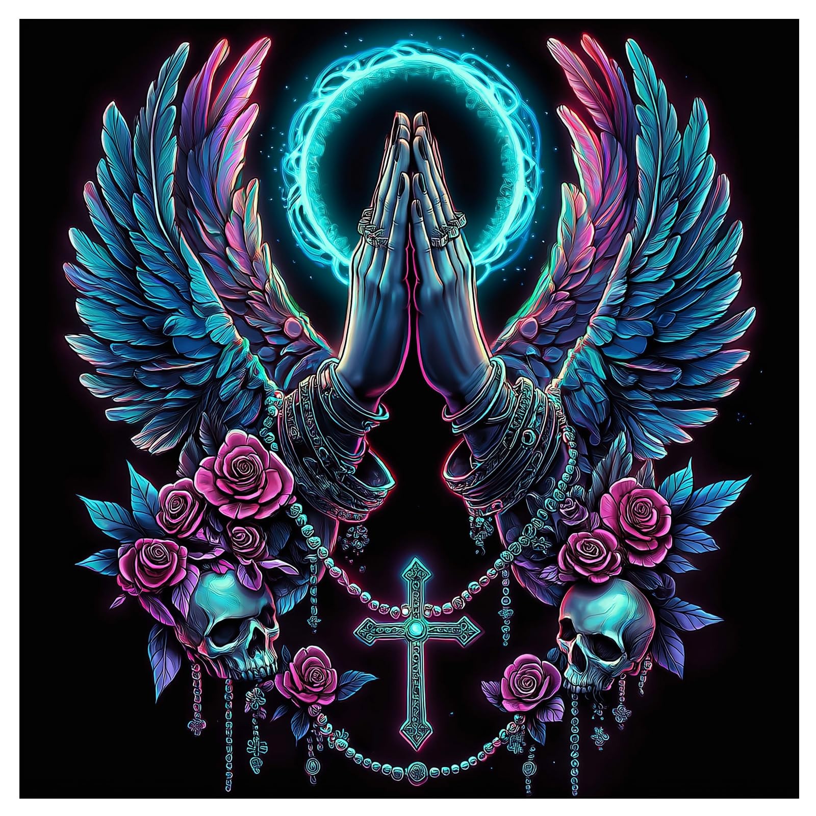 Religious Cross Diamond Art Painting Kits for Adults Beginners, 5D Christian Fai