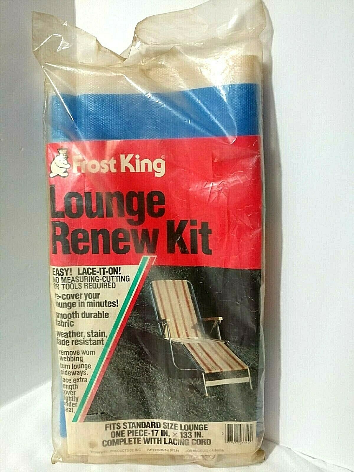 Vtg NOS Frost King Lounge Webbing Renew Kit Tropical Ocean Blues Ivory Chaise