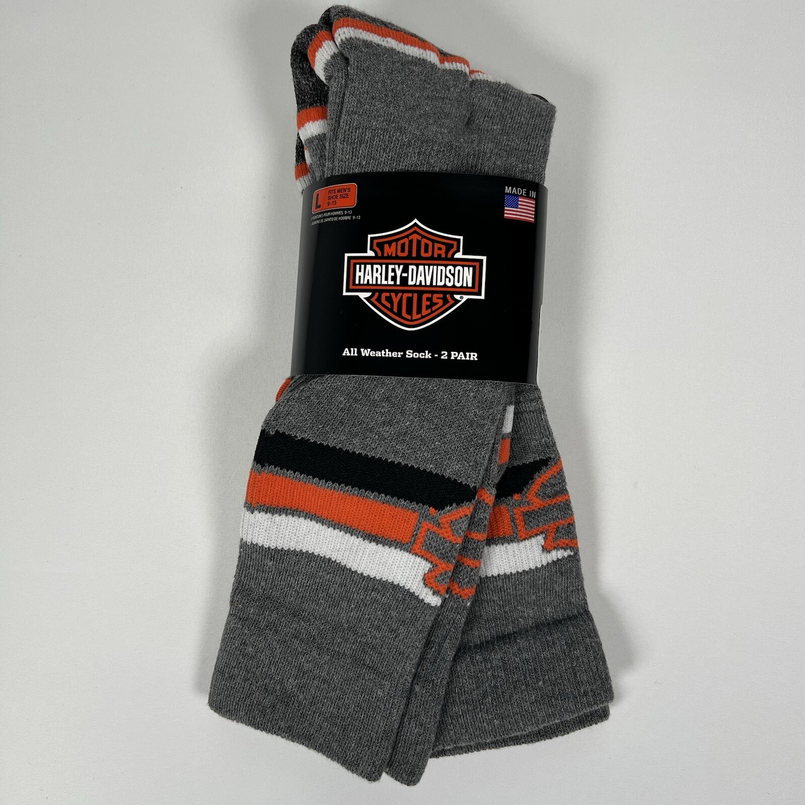 Harley Davidson Socks, Men’s Large 2 Pair NEW! Christmas Gift Slightly Irregular