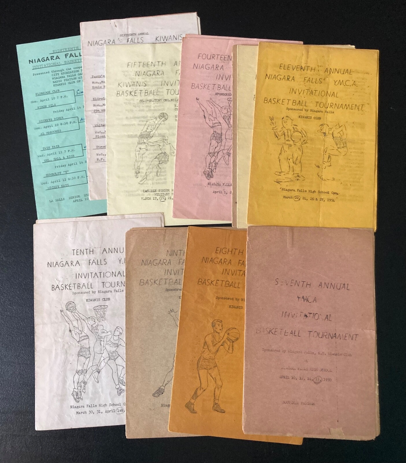 Niagara Falls YMCA League Basketball Tournament Programs 1950 to 1961 *11 Issues