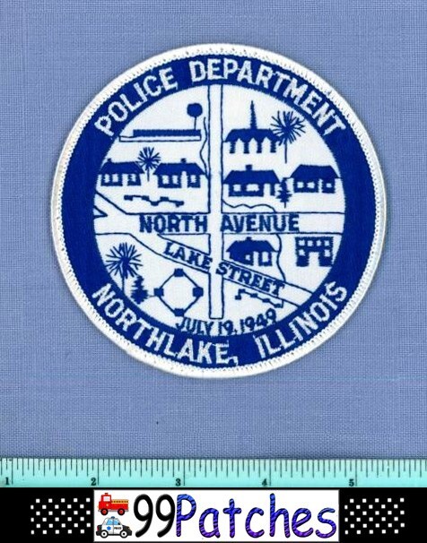 NORTHLAKE ILLINOIS Police Shoulder Patch BASEBALL DIAMOND CHURCH CROSSROADS 5B