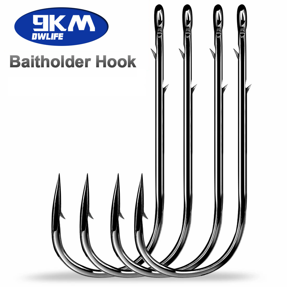 25~100Pcs Worm Hooks Long Shank Barbed hooks Baitholder hooks Live Bait hooks