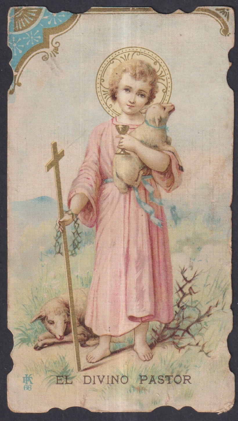 Holy card antique de Jesus Niño santino image pieuse estampa