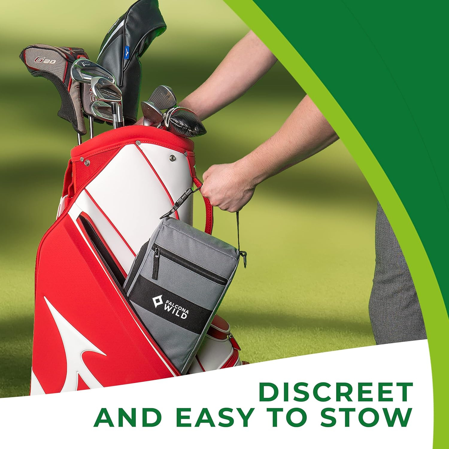 Golf Cooler Bag plus Ice Packs - Keeps Drinks Cold for Hours - Holds Cans - Fi