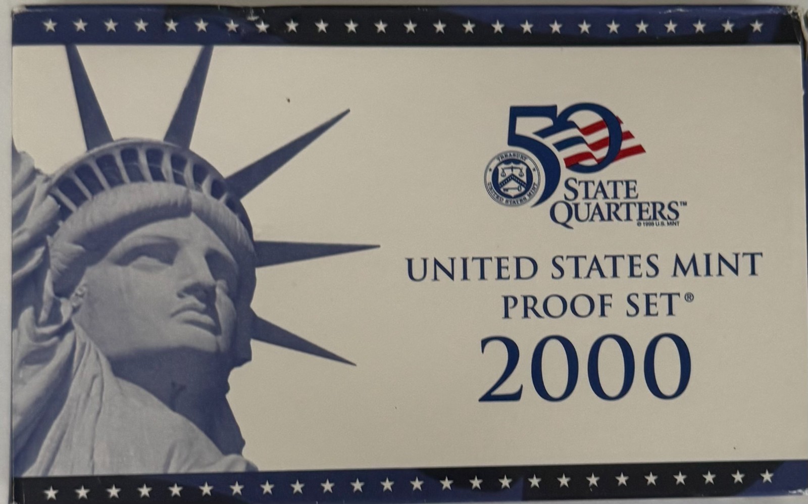 2000-S US Mint Proof Set | 10 Coins | Debut Sacagawea Dollar | Box & COA