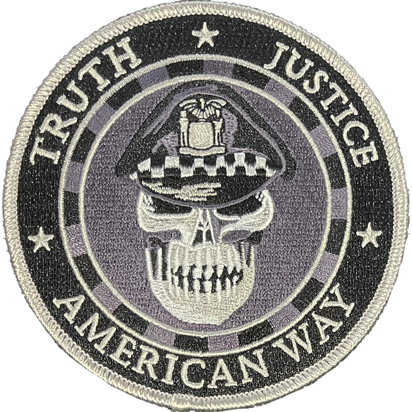 TRUTH, JUSTICE, AMERICAN WAY BIKER PATCH: Black