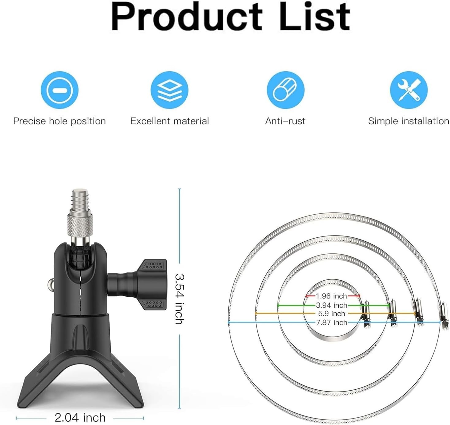 Compact & Versatile Pole Mount for Outdoor Security Cameras - Easy Installation