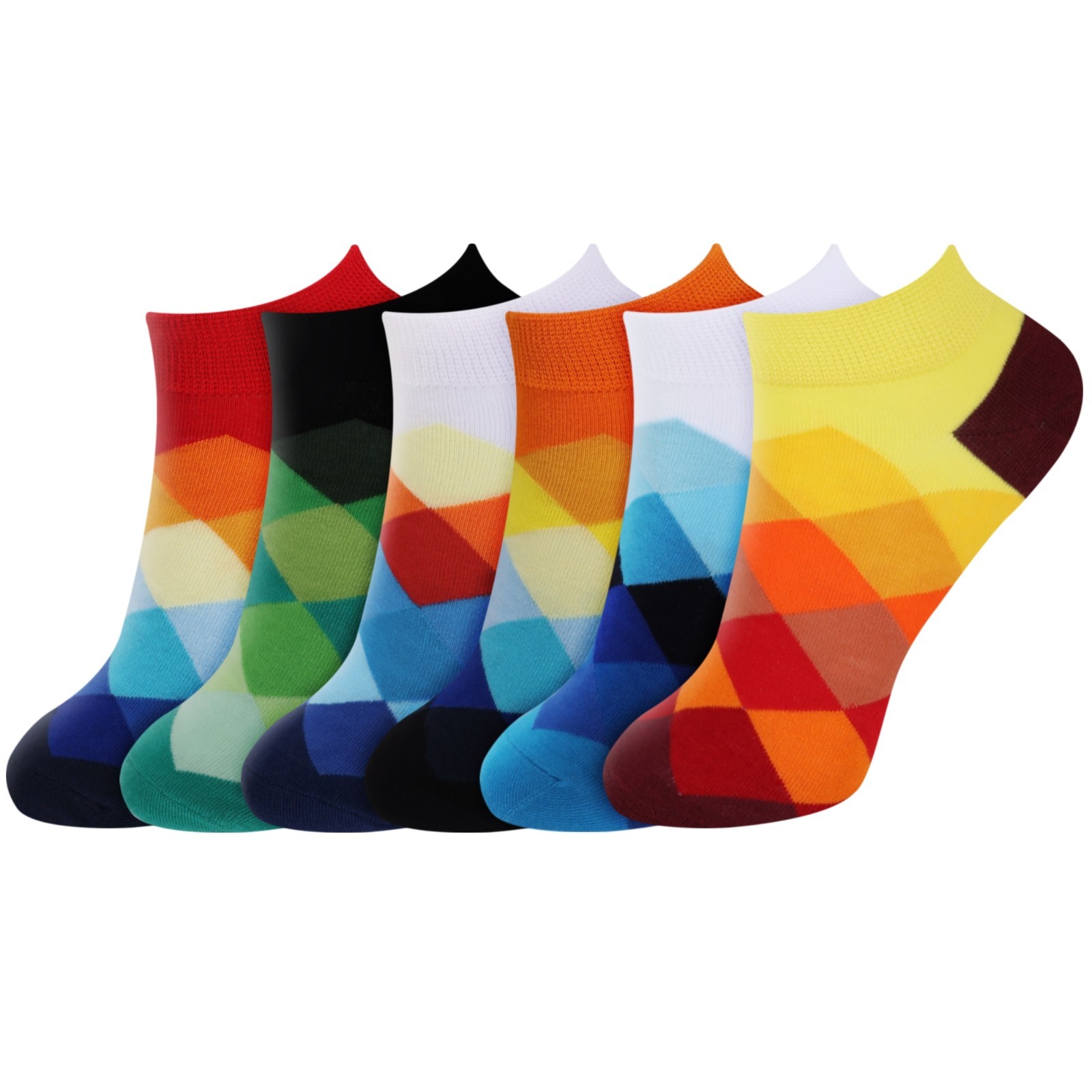 BambooMN Colorful Unisex Diamond Trails Rayon From Bamboo Ankle Socks