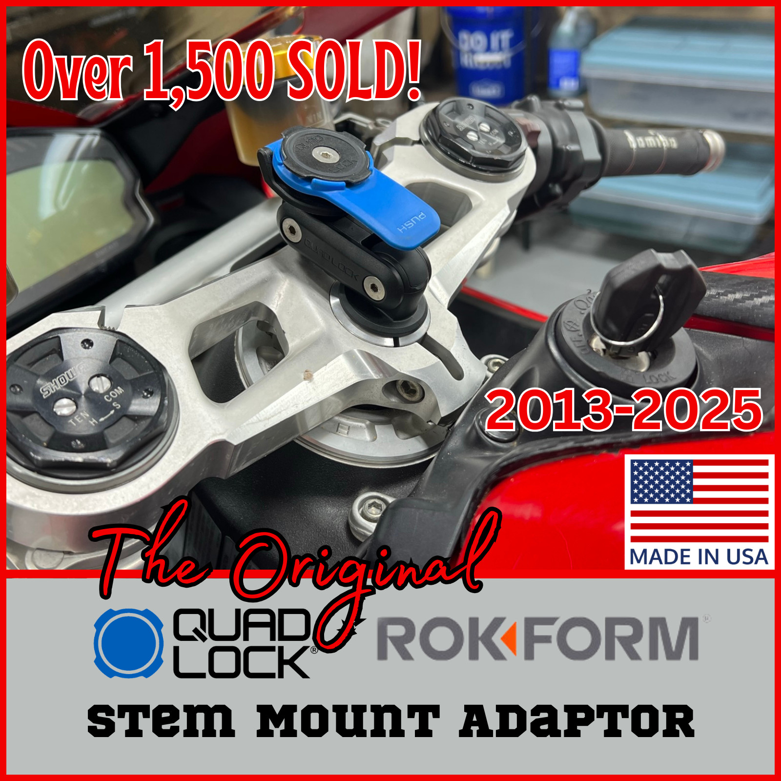 Quad Lock & Rokform Stem Mount Adaptor for Ducati Panigale - The ORIGINAL!